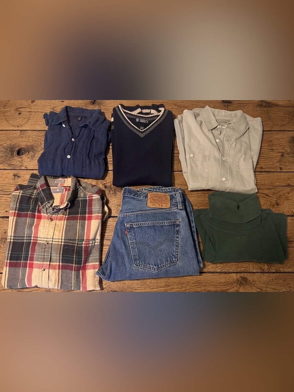 Vtg 90s Y2K Men Clothes Bundle Lot Levi 501 Abercrombie Workwear Fall Preppy SML